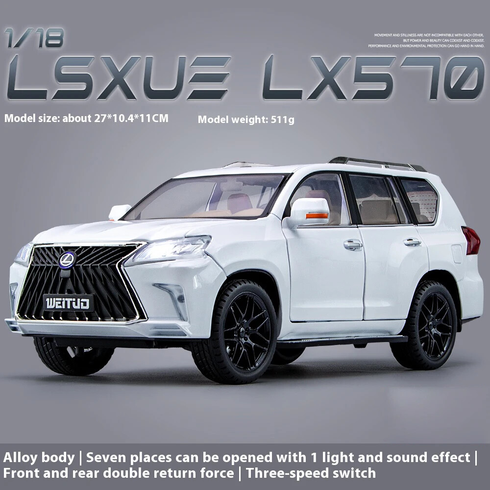 1/18 レクサス Lexus LX570 新品 【ホワイト＆ブラック】 1:18 Lexus LX570 Off-road SUV Metal Alloy Diecast Car Model