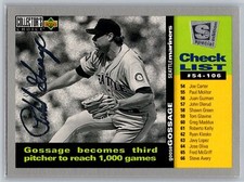 Goose Gossage 1995 Collector's Choice SE Silver Signature Checklist #262 HOF