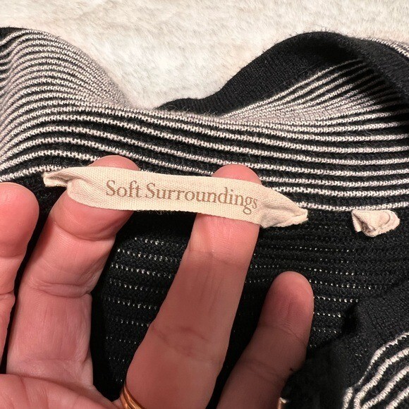 Soft Surroundings full zip jacket ribbed striped … - image 4