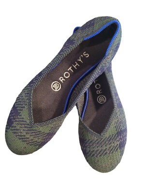 Rothy\'s RETIRED Navy Plaid Loafers Rothy main image 3