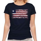 LIBERIA DISTRESSED FLAG LADIES T-SHIRT TOP LIBERIAN SHIRT FOOTBALL JERSEY GIFT