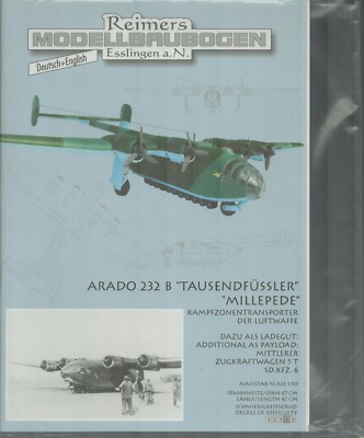 Kartonmodell Arado 232 B Tausendfüssler 1:50 Reimers Modellbaubogen