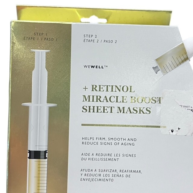 Wewell + Retinol Miracle Booster 2 Sheet Masks NIB Beauty Face Masks Youthful
