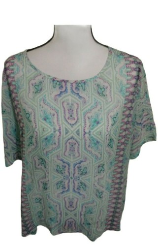 The Limited Womens Sheer Over Sized Short Sleeve Blouse Blue Purple Size XS New - Picture 1 of 8