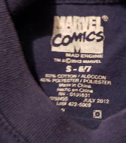 Marvel Spiderman I Work Out Boys Small Long Sleeve Graphic Tee Blue - Picture 4 of 5