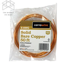 50 Ft. 8-Gauge Solid SD Bare Copper Grounding Wire Un-Insulated Soft Drawn