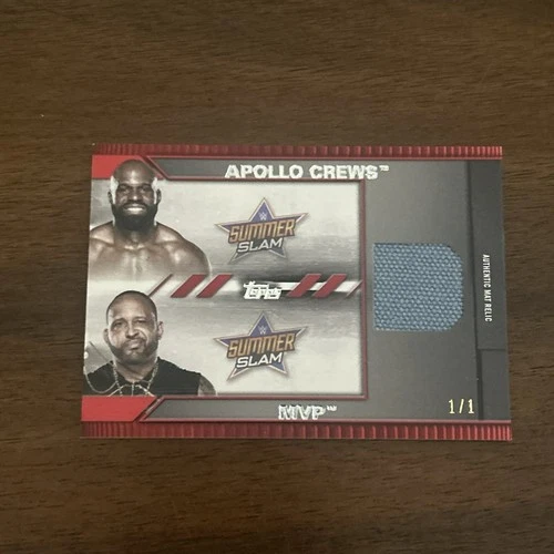 2021 TOPPS WWE UNDISPUTED MVP & APOLLO CREWS MATCH-UP RELIC 1/1 Rare