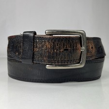 Levi's Very Worn Black Genuine Leather Work Belt - Men's Size 36/90
