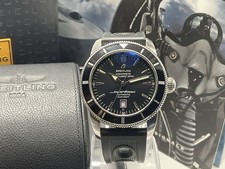 Breitling Superocean Heritage 46mm Blk Dial SS Auto A17320/Factory Serviced 3/26