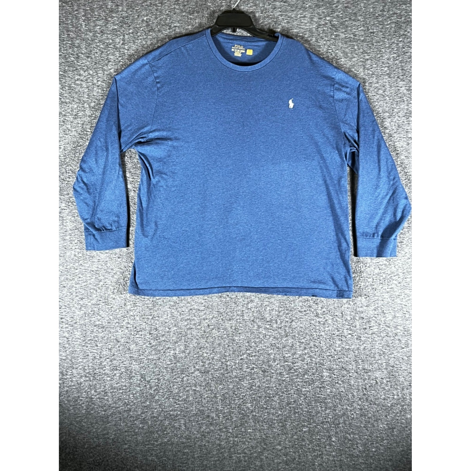 Polo Ralph Lauren Mens XXL Classic Fit Long Sleeve T-Shirt Blue Heathered Pony