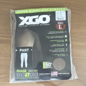 XGO Phase 3 Super Midweight Stretch Base Layer Pant Brown L Moisture Wicking