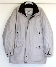 VTG 90s Men’s LONDON FOG Towne Jacket Coat Lt. Beige w/Brown Trim Size M