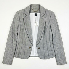 Banana Republic Women's Gray 2-Button Notch Lapel Lined Blazer Jacket 6