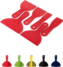 Bates 6 Pack Plastic Putty Knife Set - Paint Scraper, Spackle Tool, Spreader