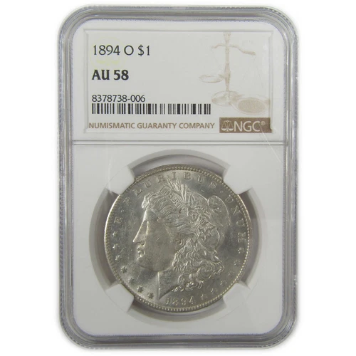 1894 O Morgan Dollar AU 58 NGC Silver $1 Coin SKU:I20011