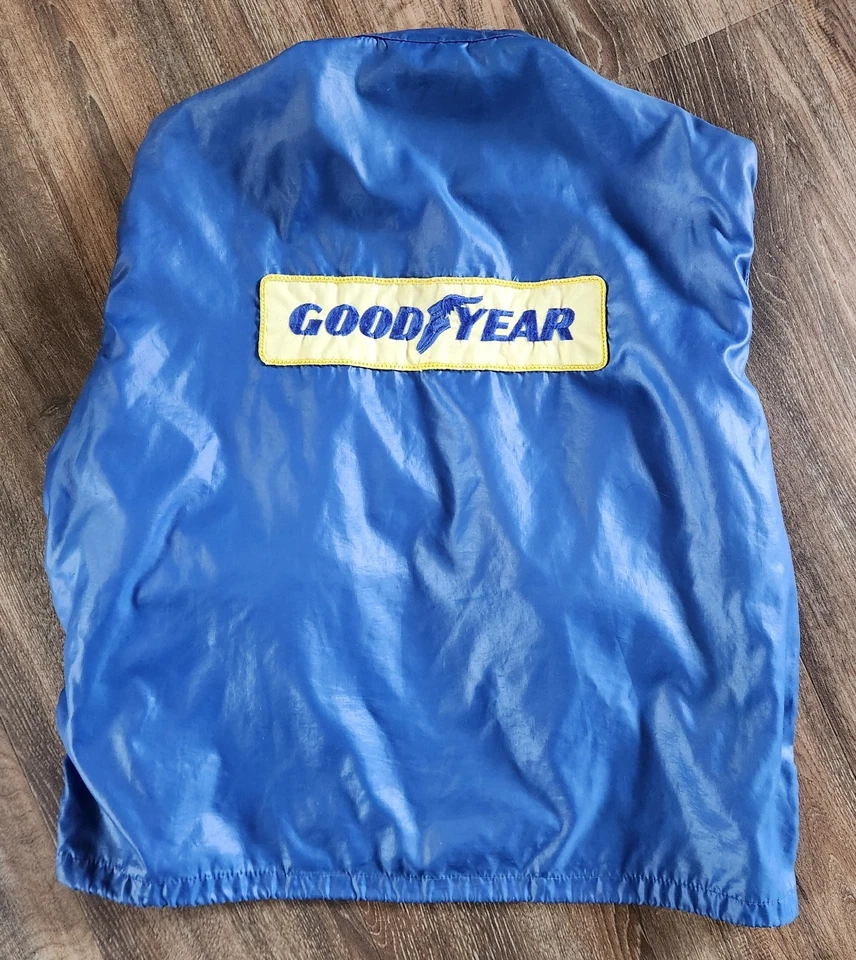 Chaqueta de Carreras Goodyear De Colección Hecha en EE. UU. Años 70/80 Cremallera Completa Cortavientos Ligera Foto 2 de 4