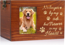Pet Memorial Urn for Dog or Cat Ashes Wooden Dog Urns Keepsake Memory Box Cremat