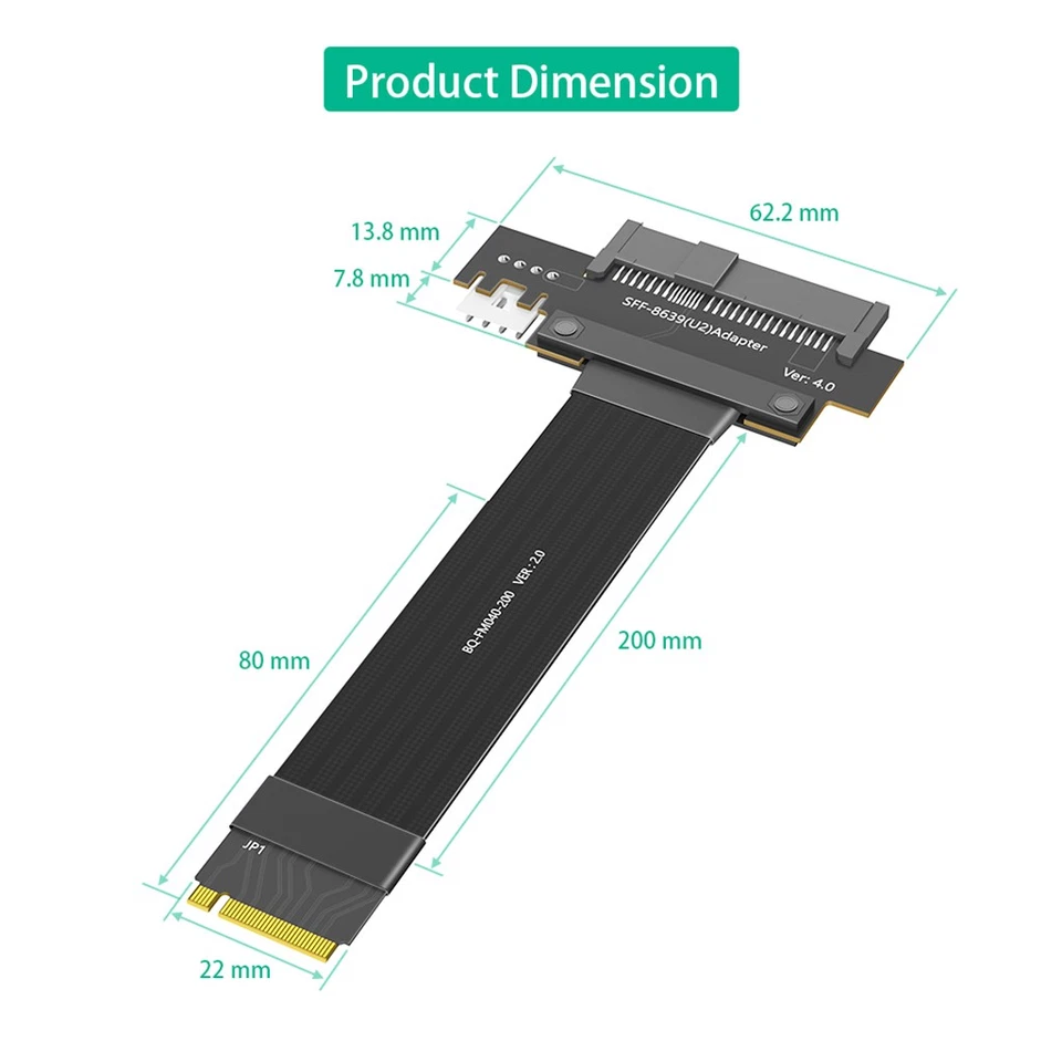 Upgrade Version NGFF M.2 NVMe 4.0 To U2 SFF-8639 Cable - Image 4 of 4