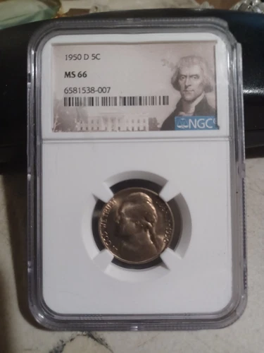 1950-D MS66  Jefferson Nickel NGC Graded Special Label