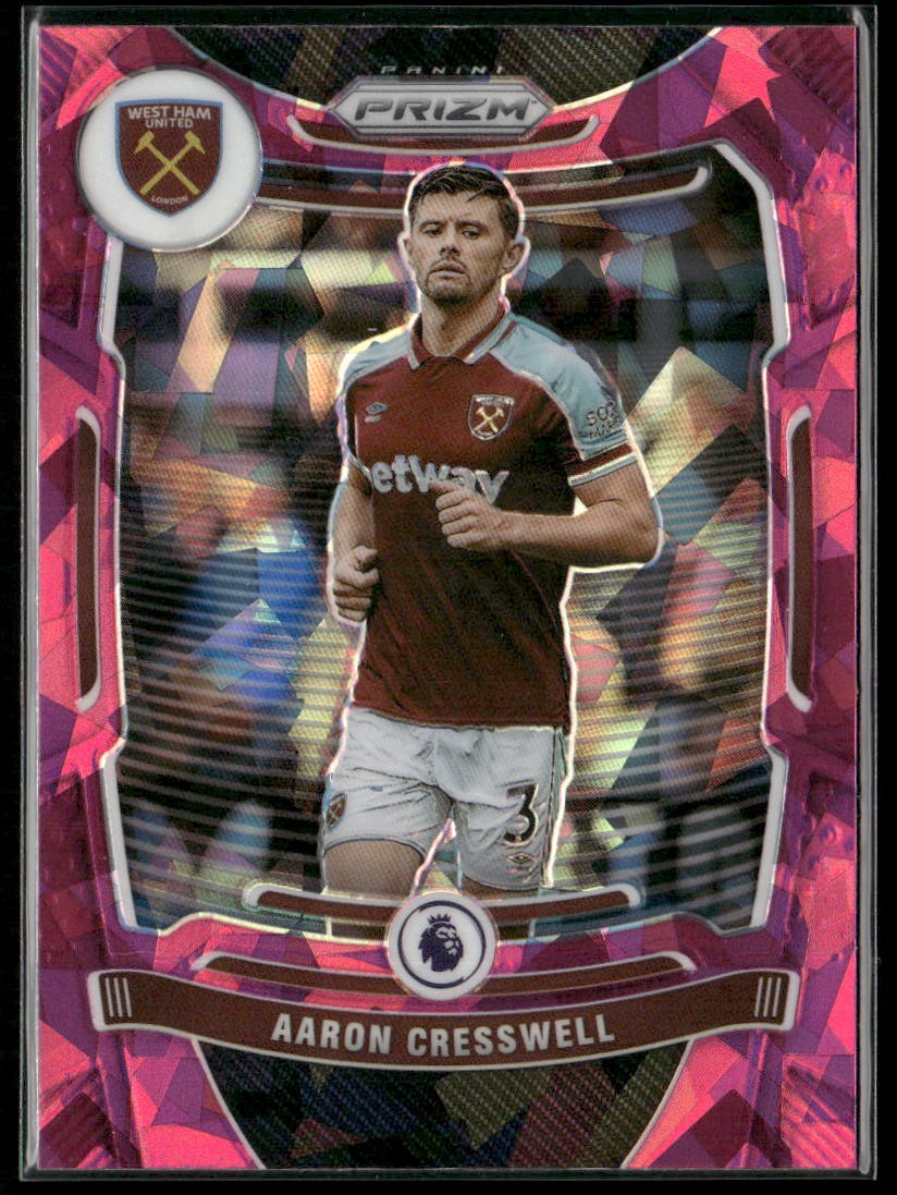 2021-22 Panini Prizm Premier League #229 Aaron Cresswell Prizms Pink Ice