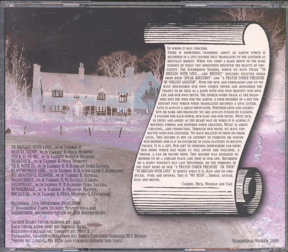 My Ruin To Britain With Love...And Bruises CD UK Snapper Music 2000 11-Track CD - Bild 2 von 2