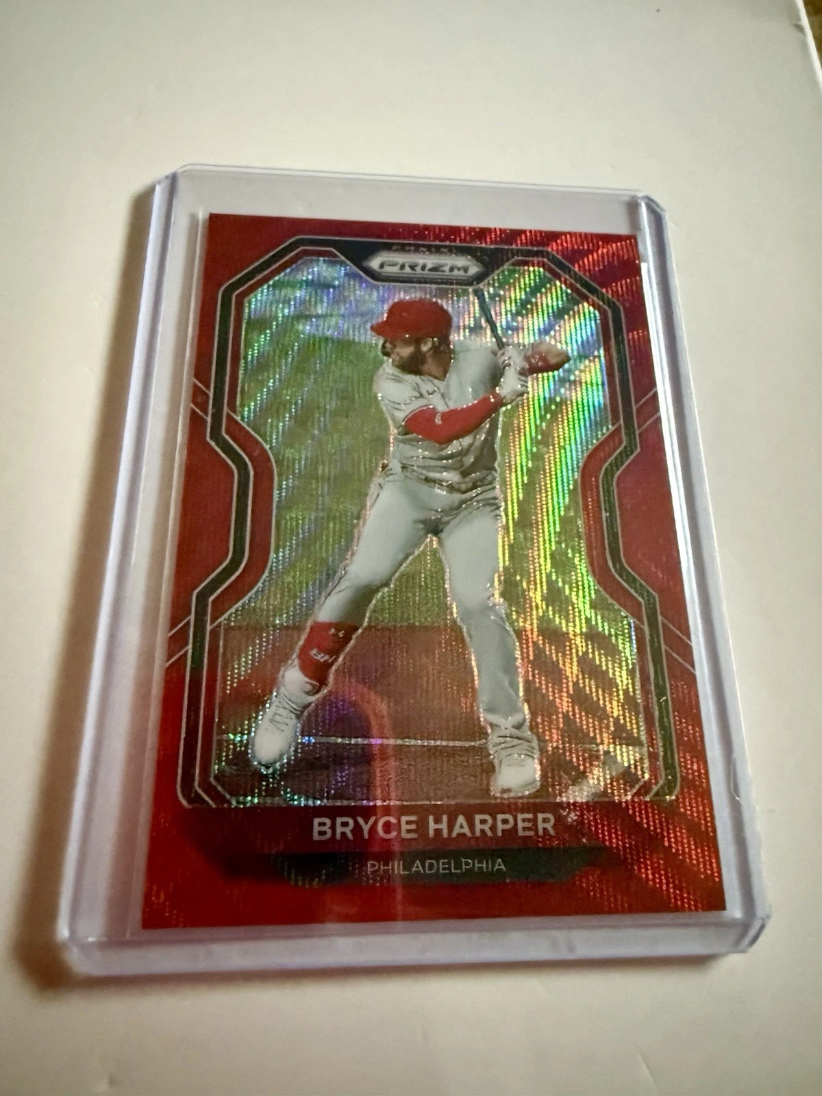 2021 Panini Prizm Tier II Red Wave Prizm /99 Bryce Harper #187