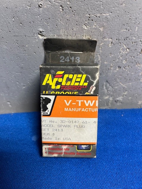 New Genuine Accel 2413 U-Groove Motorcycle Spark Plug Set 453