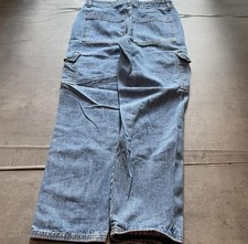 Women's Blue Baggy Cargo Jeans - Size 30"""" - Y2K Skater Style