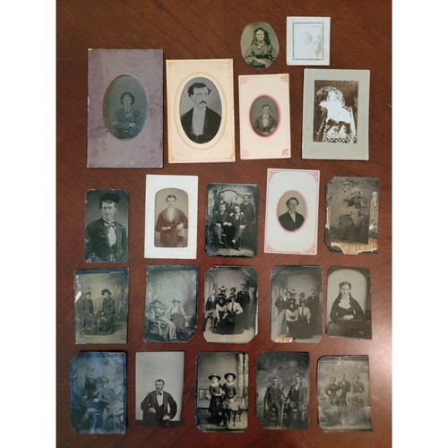 22 Antique Tintype Ferrotype Photograph Lot Victorian Portraits 1800s