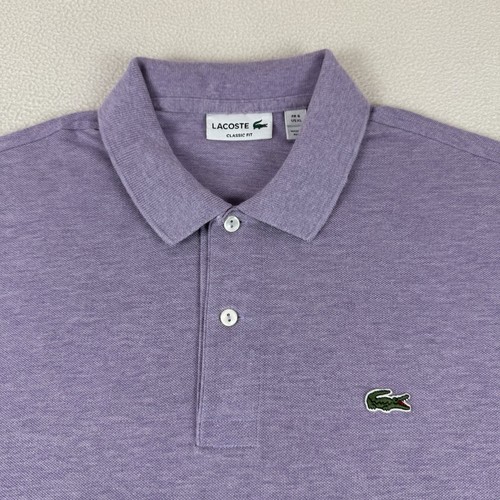 Lacoste Polo Shirt Men’s Size 6/XL Light Purple Knit 100% Cotton Pique Casual - Picture 1 of 11