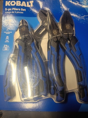 #ad Kobalt 5 Piece Pliers Tool Set #464614 New In Package $15.00
