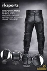RKSPORTS MENS BLACK 1265 LEATHER COWHIDE MOTORCYCLE MOTORBIKE JEANS TROUSERS