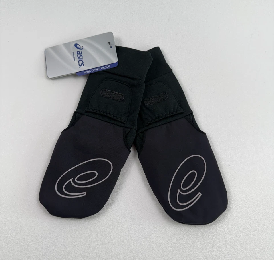 Asics Unisex Cubierta de Viento Guantes para Correr Envolturas Sobre Dedos Negro XL ZC922 NUEVO CON ETIQUETAS Foto 2 de 4