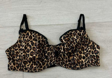Vintage Frederick's of Hollywood Satin Bra Sz 38C Animal Print