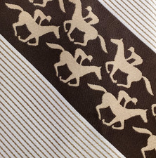 1970s VINTAGE MENS TIE  COWBOY WESTERN JOCKEY EQUESTRIAN  HORSE RACING  57"