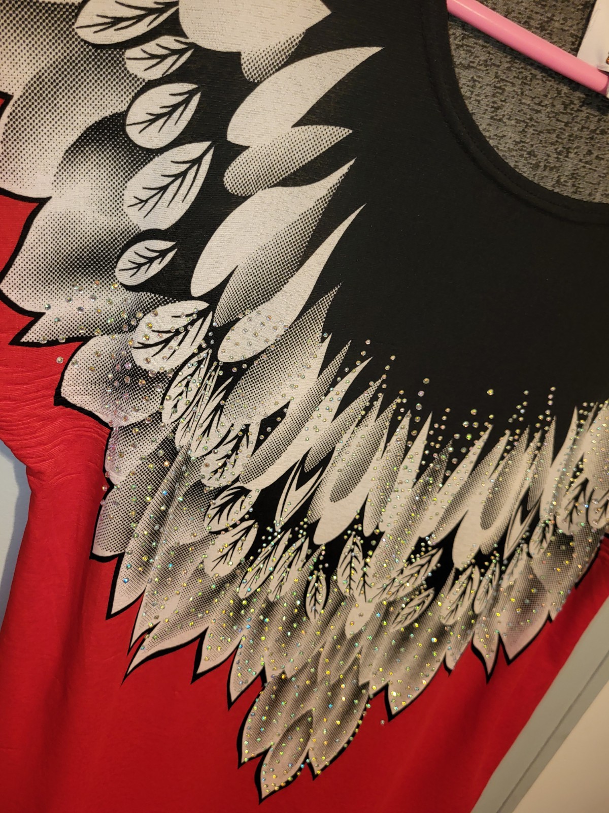 Ameri Mode Womens Red Feathers rhinestone Crystal… - image 4