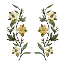 2 Pieces Metal Wall Art - Rustic Flower Wall Decor Vintage Floral Wall Art fo...