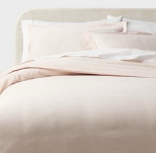 King Casual Textured Cotton Duvet Cover and Sham Set Light Pink - Threshold  