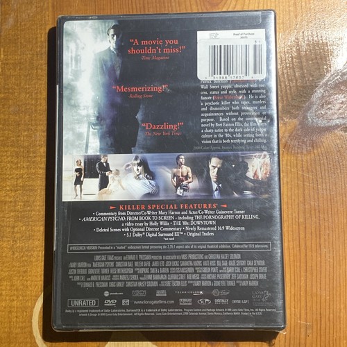 American Psycho Sealed DVD Killer Collector’s Edition Uncut Christian Bale - Picture 2 of 2