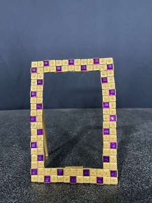 Modulus Brass Jeweled 4x6 Picture Frame. 