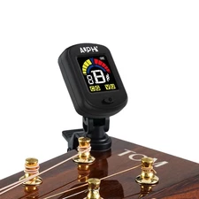 Rechargeable Clip-On Tuner for Guitar, Ukulele, Violin - Chromatic Tuner for ...