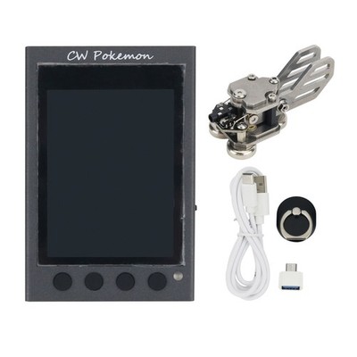 HamGeek Stainless Steel CW Morse Key with Magnetic Base +HAMCUBE Mini CW Trainer