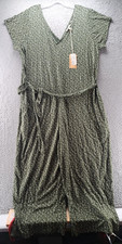 Fat Face Delilah Butterfly Jumpsuit Women 14 Green Boho Short Sleeve Ecovero NWT
