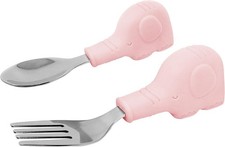Easy Grip Toddler Utensils Spoon and Fork Set -