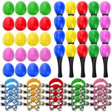 60 Pcs Shaker Musical Instruments, 20 Pcs Kids Egg Shaker with 20 Wrist Hand ...