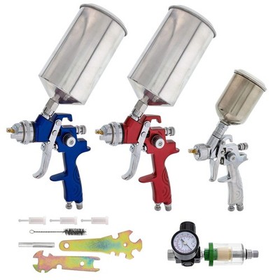 HVLP Spray Gun Kit for Auto Paint - Set of 3 Sprayers (1.0mm, 1.4mm, 1.8mm) w...