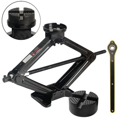 3 Ton Steel Scissor Jack  Car Lift Jack Kit Crank Handle Rubber Pad Universal US