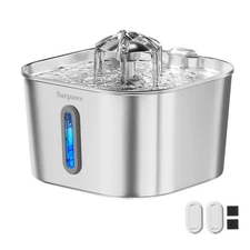 Stainless Steel Cat Water Fountain Pet Drinking Fountain Dispenser for Cats NEW