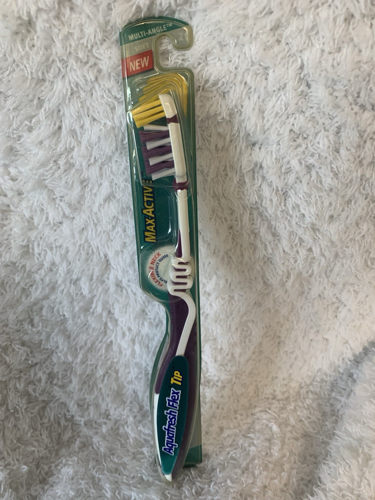 Vintage Aquafresh Flex Tip Max Active Multi Angle Soft #21 Purple Toothbrush 200
