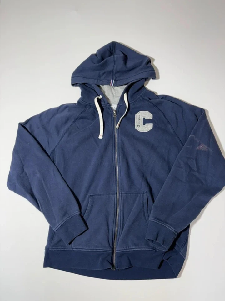 Veste Champion Homme Vintage Bleue Full Zip Taille XL - Photo 1/4